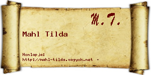 Mahl Tilda névjegykártya